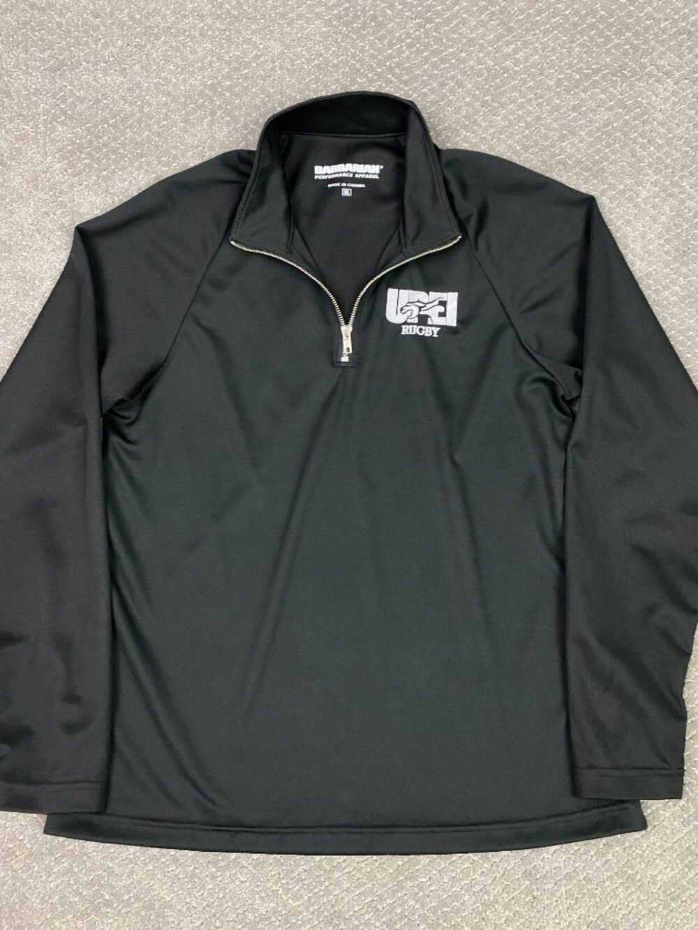 Barbarian UPEI Rugby 1/4 Zip Pullover Men's XL Black Performance Apparel